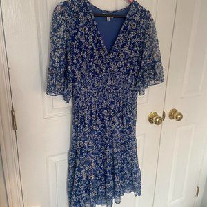 Max Studio Blue Floral Flowy Dress